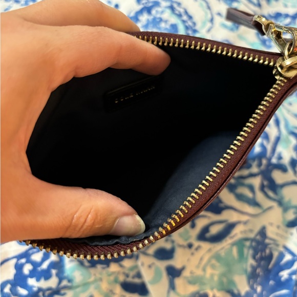 Cole Haan leather embossed wristlet, burgundy - Picture 3 of 4